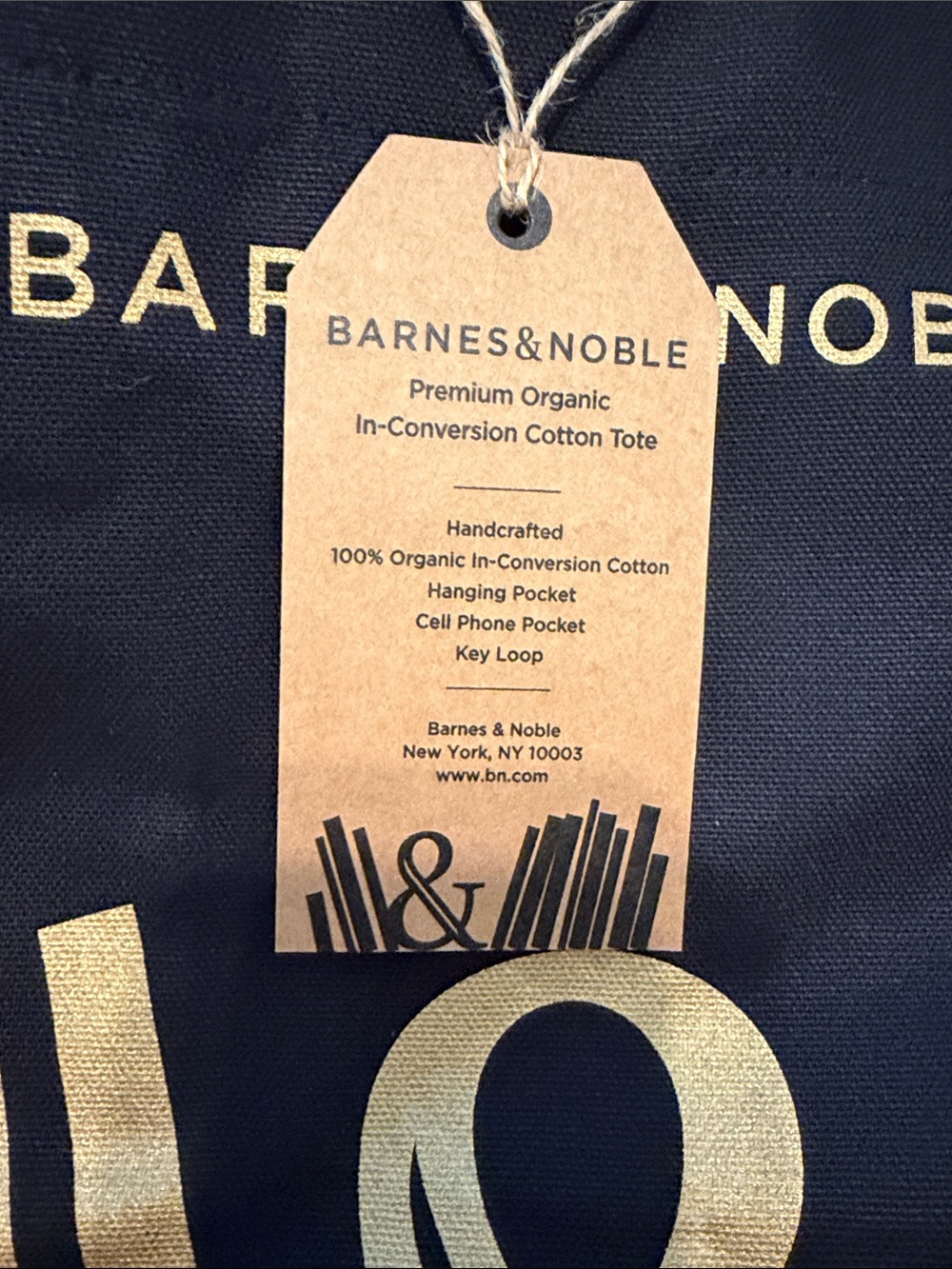 Barnes & Noble Black Tote with Gold Book & Ampersand Design - Picture 3 of 7